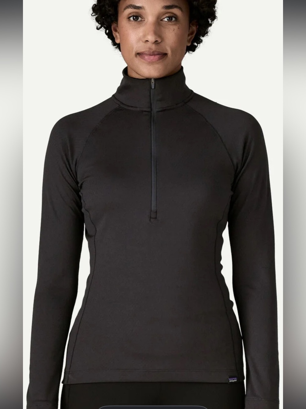 Patagonia Capilene Black Midweight Zip-Neck Pullover Size Small